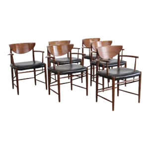 Set of 6 Mid-Century Modern Danish Modern Peter Hvidt Teak Dining Chairs