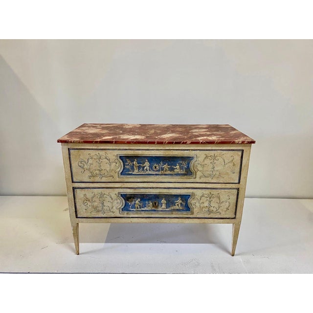 Venetian Painted Neoclassical Commodes- A Pair For Sale - Image 10 of 18