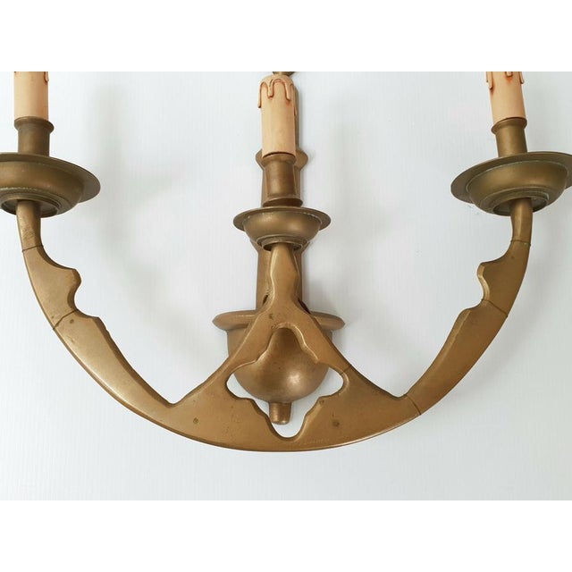 Metal Large Vintage Anchor Wall Lights in Brass, 1950s, Set of 2 For Sale - Image 7 of 8