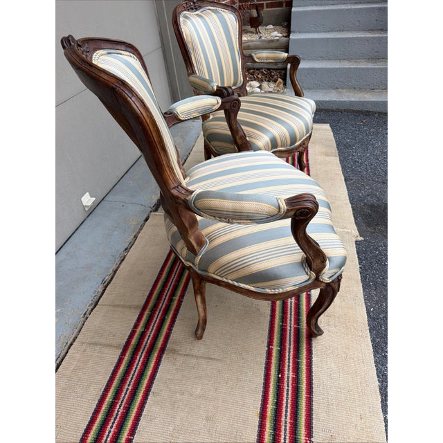 Pair of 18th Century French Louis XV Walnut Fauteuils, Carved Provincial Armchairs For Sale - Image 14 of 18
