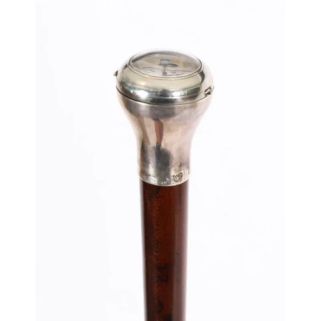 Antique Silver and Snakewood Watch Opera Cane, 1800s For Sale - Image 12 of 17