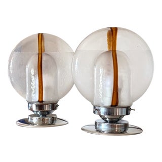 Murano Glass Lamps by Toni Zuccheri for Mazzega, Italy, 1970s, Set of 2 For Sale
