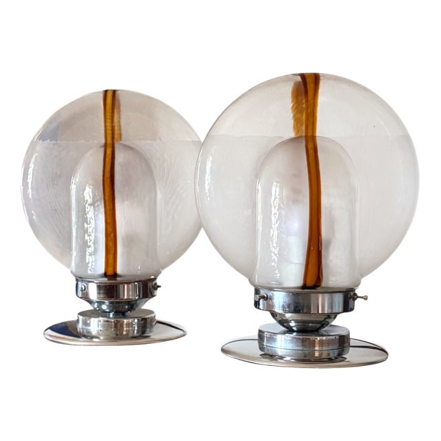 Murano Glass Lamps by Toni Zuccheri for Mazzega, Italy, 1970s, Set of 2 For Sale