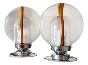 Murano Glass Lamps by Toni Zuccheri for Mazzega, Italy, 1970s, Set of 2
