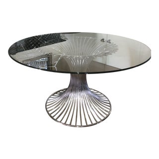 Mid 20th Century Modernist Chrome Dining Table For Sale