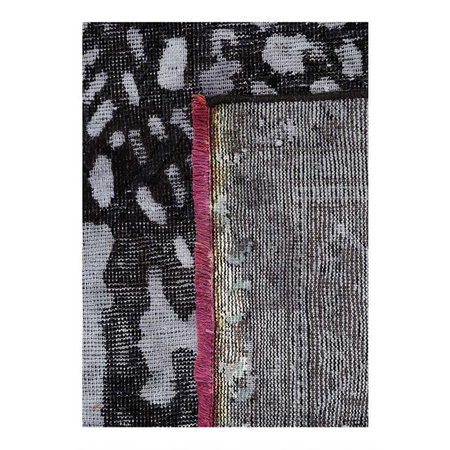 Modern Gray Color Overdye Modern Cheetah Design Rug For Sale - Image 3 of 5