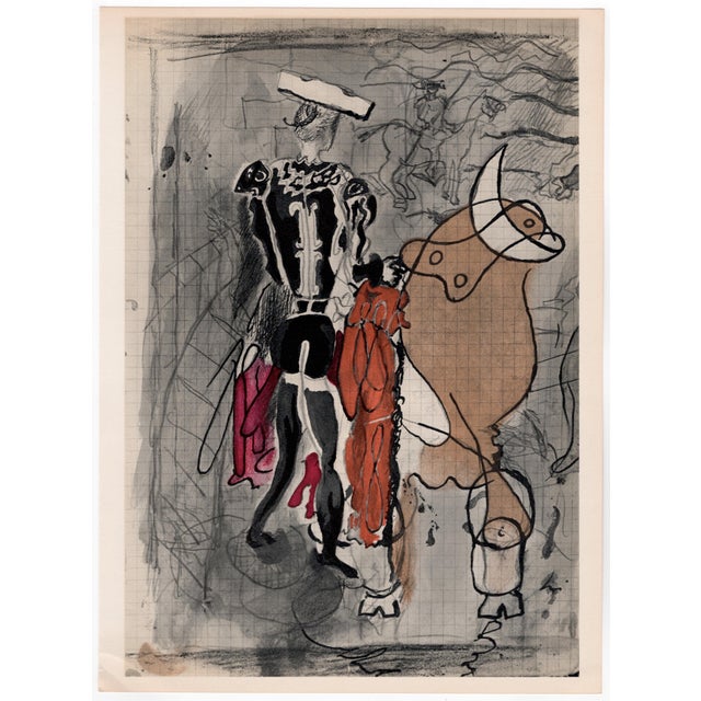Georges Braque (1885-1954) Bullfighter Original Lithograph Year: 1955 Printer: Mourlot Frères for Tériade Size: 357 x 267...