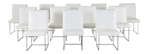 Set of 12 Milo Baughman 1187 Thin Line Chrome Dining Chairs