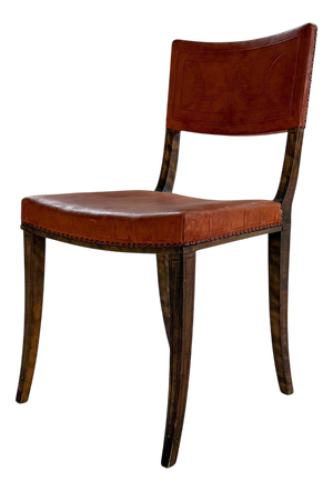 Swedish Art Deco Pine and Leather Chair by Carl Bergsten, 1929