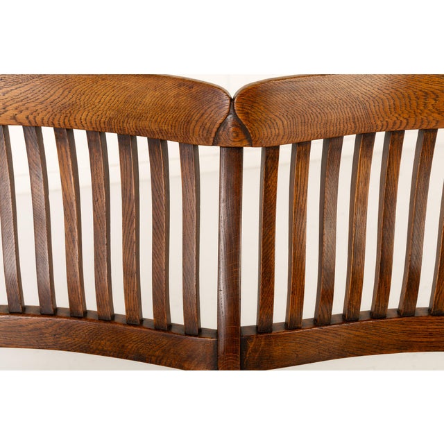 Brown 19th Century English Oak Double Chair-Back Settee For Sale - Image 8 of 9