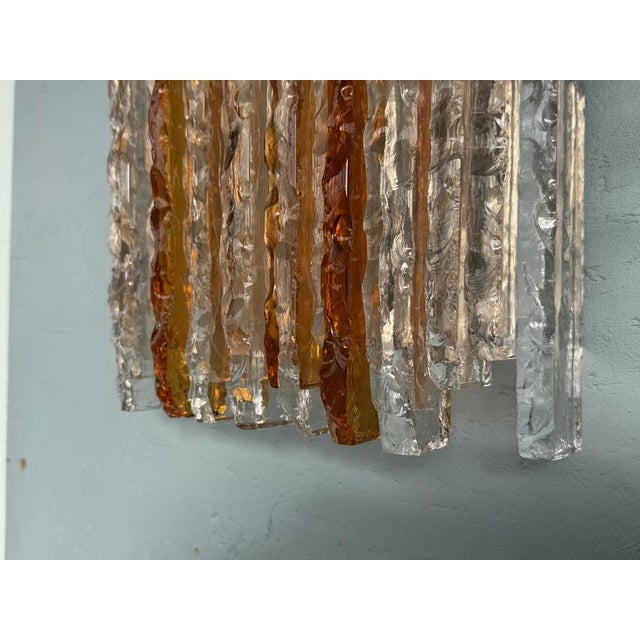 Metal Clear Amber Glass Wall Light by Albano Poli for Poliarte, Italy, 1970s For Sale - Image 7 of 13