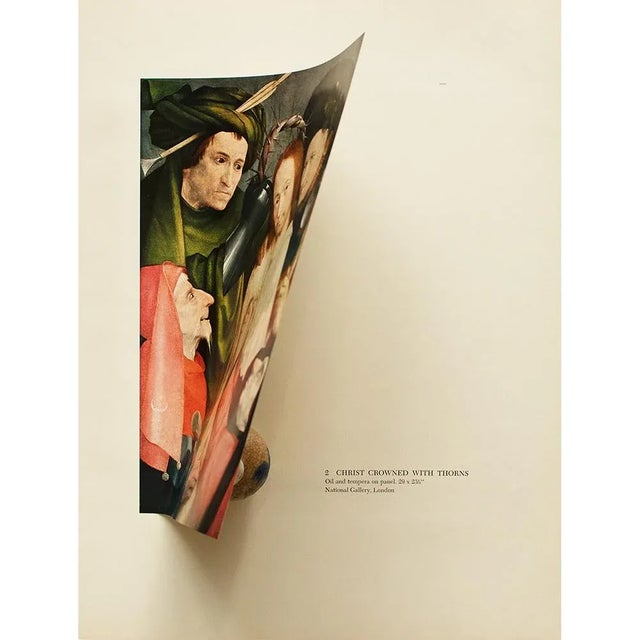 1955 After Bosch "Christ Crowned With Thorns", Vintage Full-Color Print For Sale - Image 4 of 8