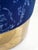 2000 - 2009 20th Century Modernist Brass and Blue Velvet Stools, Italy, 2000s, Set of 2 For Sale - Image 5 of 7