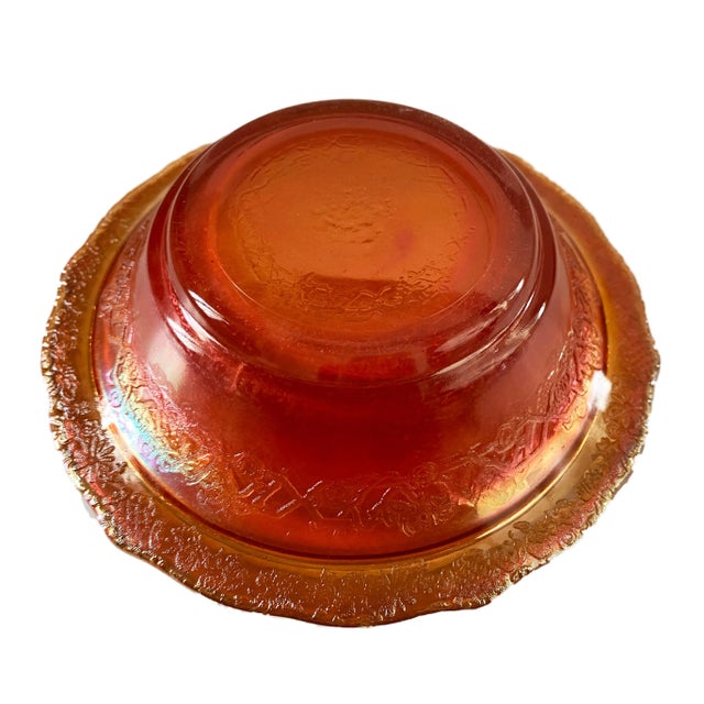 1940s Carnival Glass Marigold Bowls - Set of 6 For Sale - Image 4 of 6