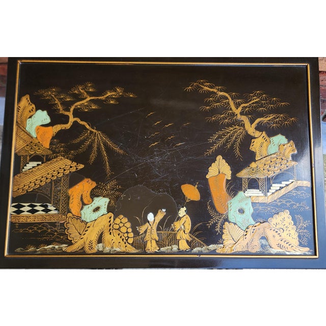 Brown Early 20th Century Chinoiserie Lacquered Nesting Tables by Schmieg and Kotzian - Set of 4 For Sale - Image 8 of 11