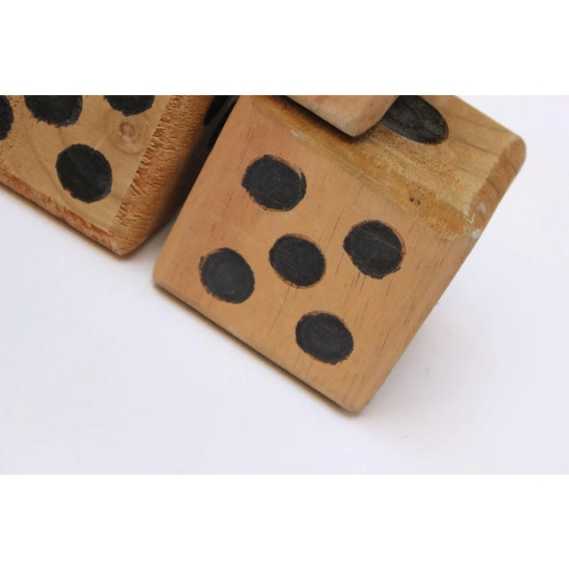 Vintage Folk Art Oversized Wooden Dice- Set of 3 For Sale - Image 10 of 13