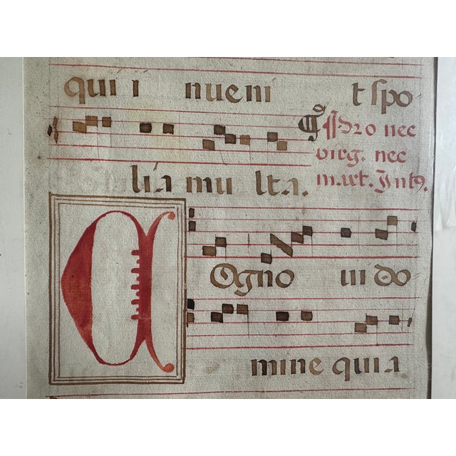 Antique 17th Century Antiphonal Music Manuscript Page Leaf | Chairish