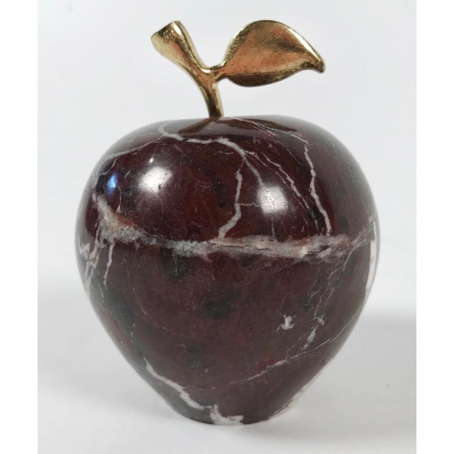 Vintage Stone Apple Paper Weight For Sale - Image 4 of 4