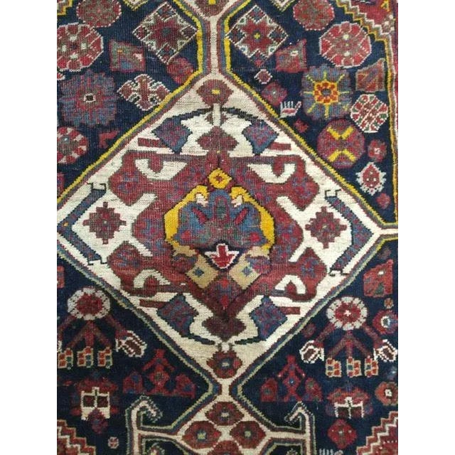 Navy Blue 1900s Persian Qashqayi Rug For Sale - Image 8 of 13