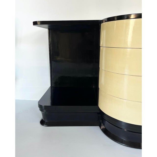 Paper Vintage Art Deco Chest of Drawers with Curved Drawers, 1930s For Sale - Image 7 of 9
