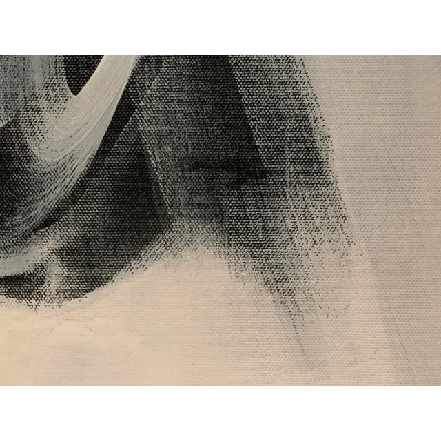 Abstract White and Black Painting Chairish