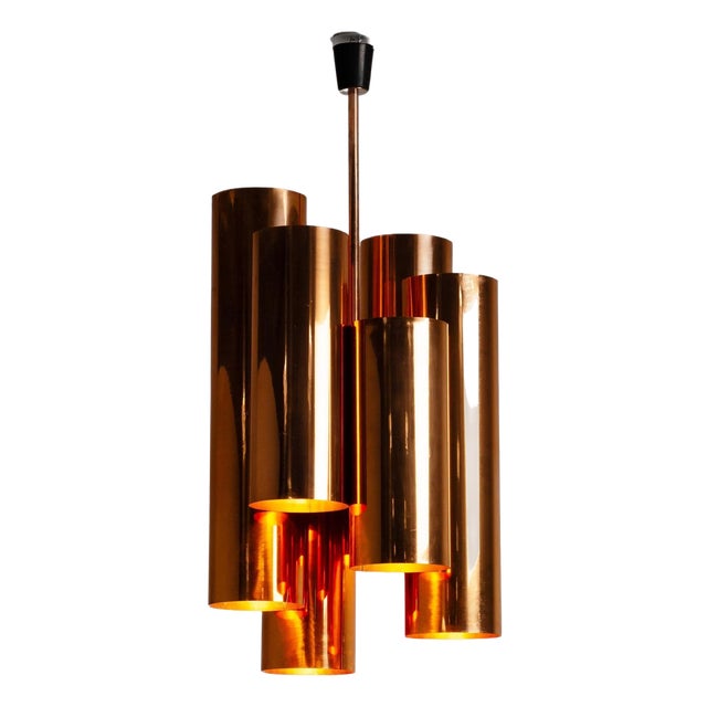 Chandelier in Copper from Fog & Mørup, Denmark, 1960s For Sale