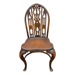 Vintage Gothic Strawberry Hill Windsor Steeple Back Dining Chair For Sale