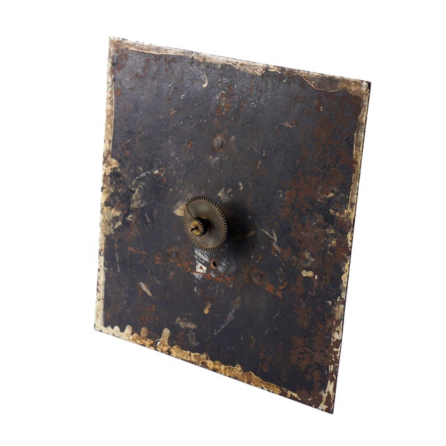 Tan Japanned Steel Clock Face With English Roses by Edmund Sagar, 1793-1805 For Sale - Image 8 of 8