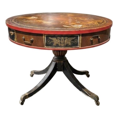 Regency Style Empire Drum Table Late 19th Century For Sale