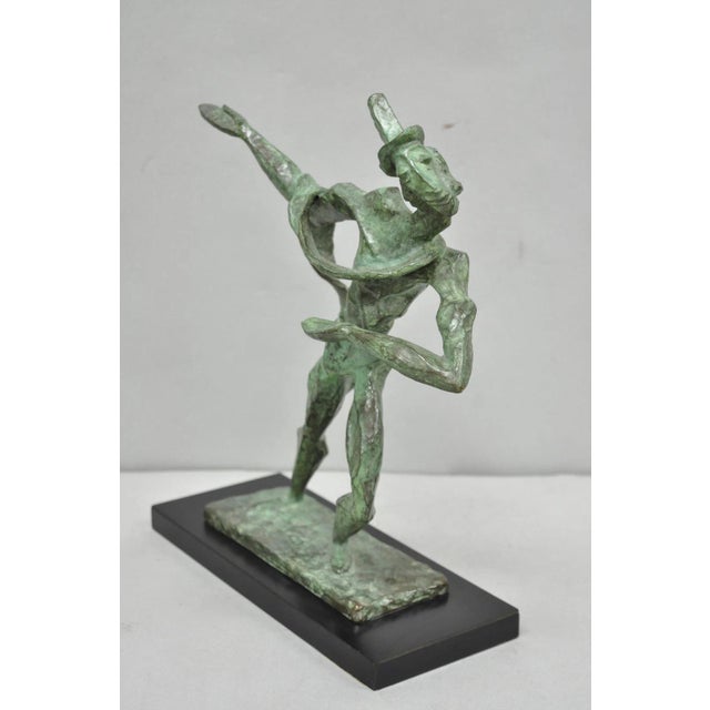 Mid 20th Century Estelle Goodman Brutalist Mid Century Modern Bronze Dancing Man Sculpture For Sale - Image 10 of 15