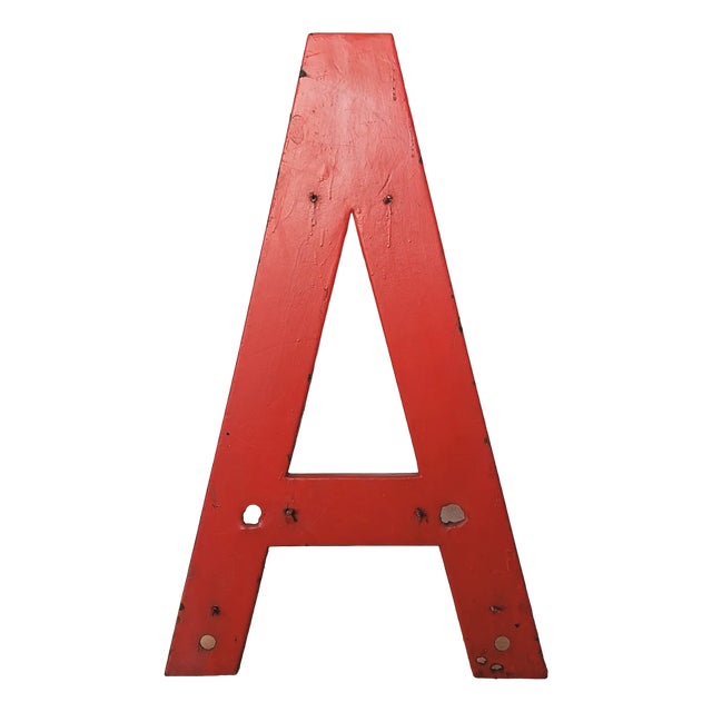 Large Vintage Letter in Metal, 1950s For Sale