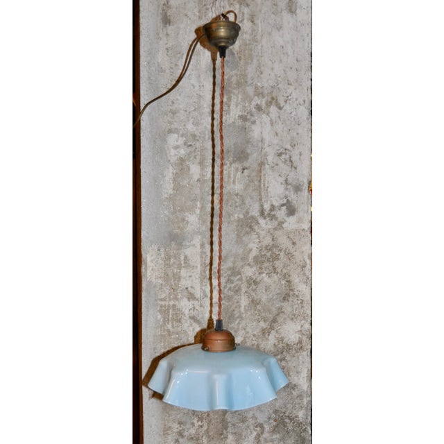 Ceiling Lamp with Ruffled Shade, 1920s For Sale - Image 4 of 10