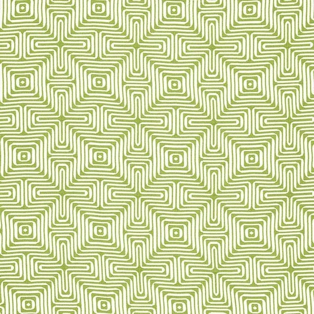 Sample - Schumacher X Trina Turk Amazing Maze Indoor & Outdoor Fabric in Palm For Sale
