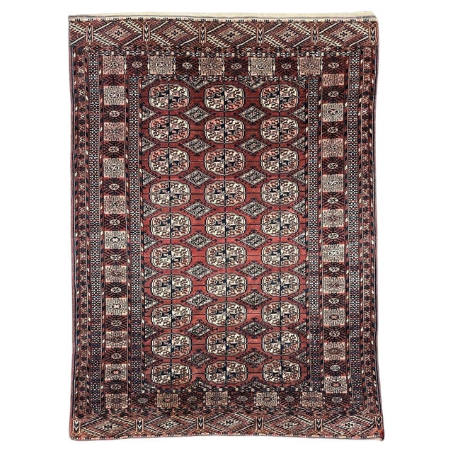 Nice Antique Turkmen Bokhara Rug, 1890s For Sale