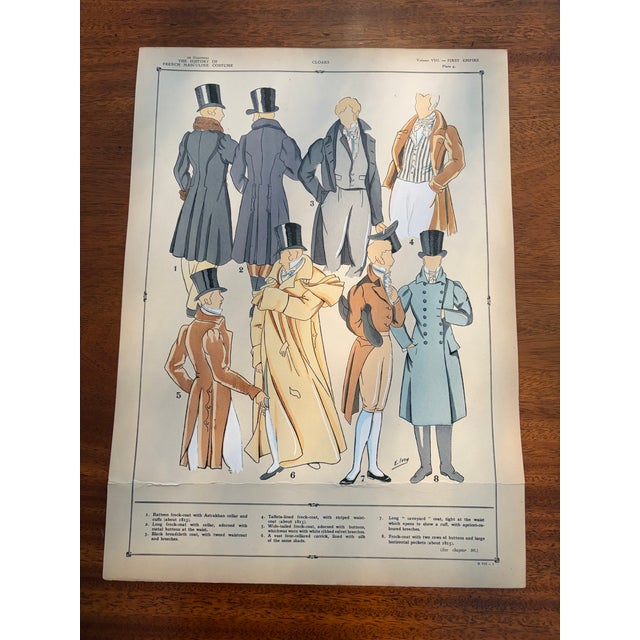 French Hand-Colored 1920's French Costume/Fashion Plates - Set of 4 For Sale - Image 3 of 13