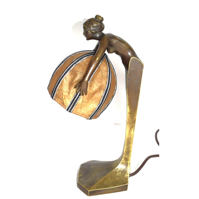Art Nouveau Bronze Table Lamps from Rudolf Marschall, 1890s, Set of 2 For Sale - Image 9 of 12