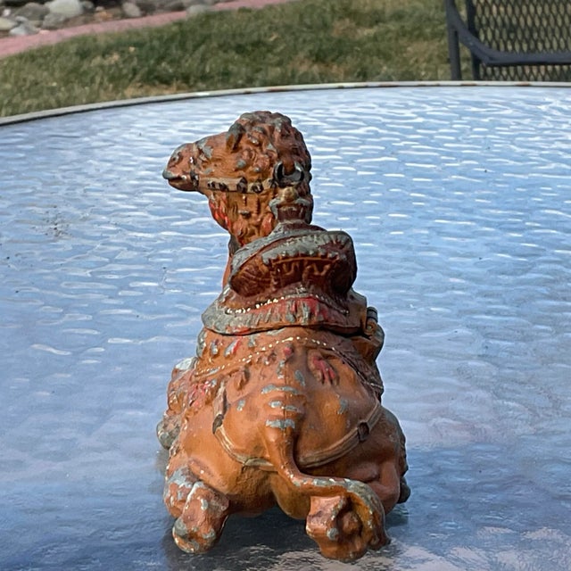 19th Century Antique Egyptian Revival Vienna Bronze Camel Inkwell For Sale - Image 5 of 7