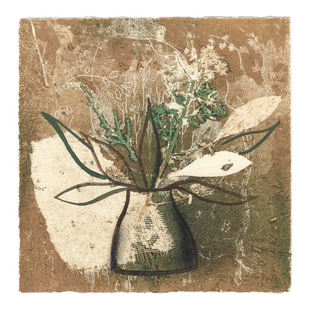 Lali Lomtadze Mixed Media Plant Still Life For Sale