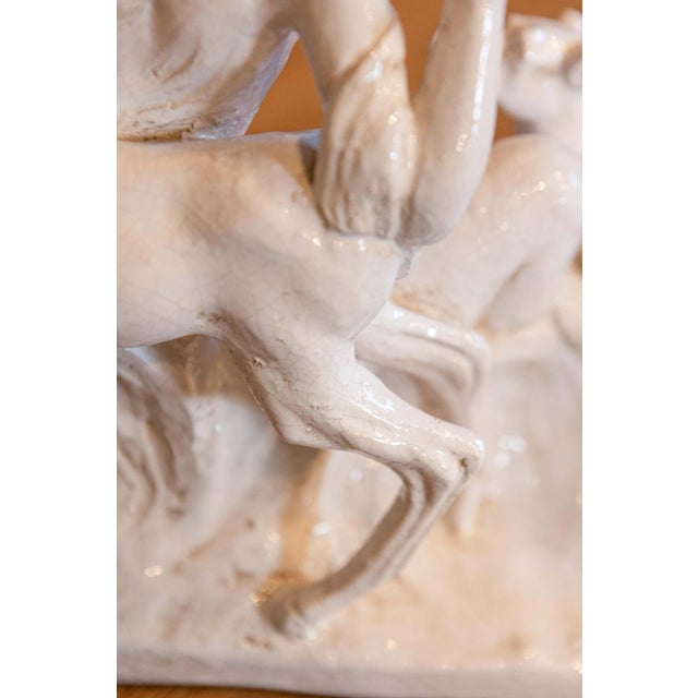 Off-white 20th Century Italian Ceramic Sculpture of Diana For Sale - Image 8 of 10