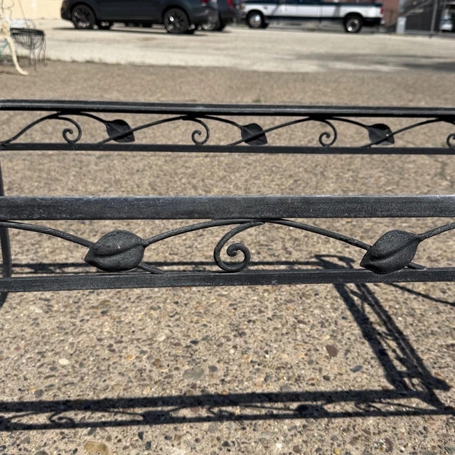 Vintage Salterini Art Nouveau Wrought Iron Garden Patio Rectangular Coffee Table For Sale - Image 11 of 12