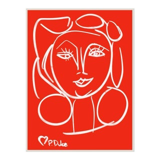 "Aphrodite" Modernist Giclee on Canvas Framed by Pan Dulce For Sale