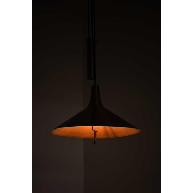 Scandinavian Modern Ceiling Lamp in Brass by Thomas Valentiner, 1960s For Sale - Image 4 of 7
