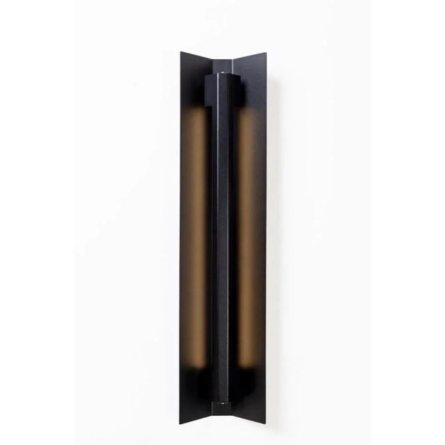 Small misalliance ral jet black wall light by lexavala dimensions: d 16 x w 70 x h 8 cm materials: powder coated...