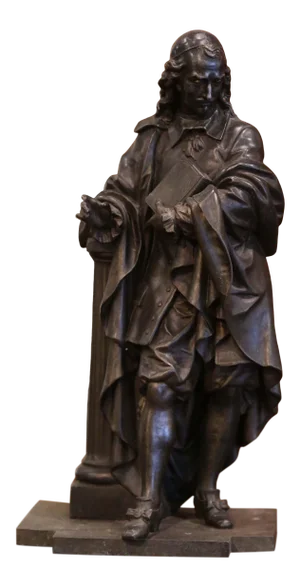19th Century French Patinated Spelter Statue of Cardinal Mazarin