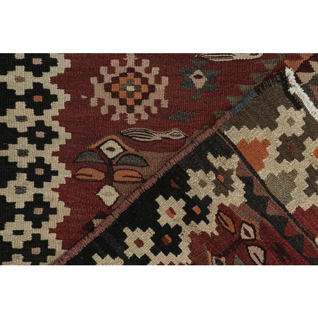 Textile 1950s Vintage Shahsavan Persian Kilim in Red With Geometric Patterns by Rug & Kilim For Sale - Image 7 of 7