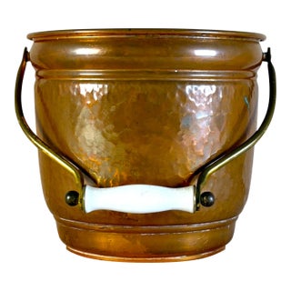 Antique English Hammered Copper Planter For Sale