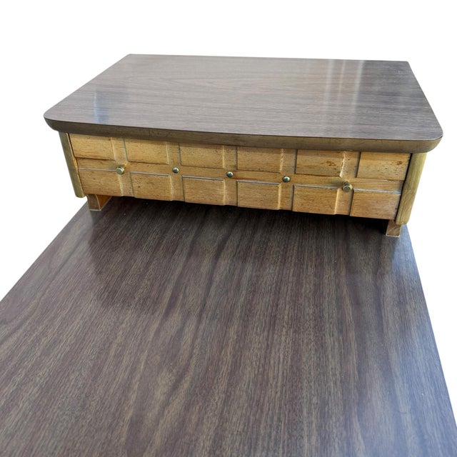 Mersman Mid 20th Century Modern Walnut and Laminate Set Up Side Table For Sale - Image 18 of 18