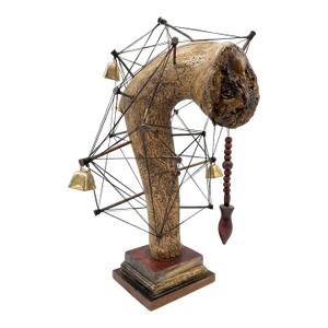 Vintage Rare Handmade Esoteric Divination Statue With Question and Answer Pendulum.