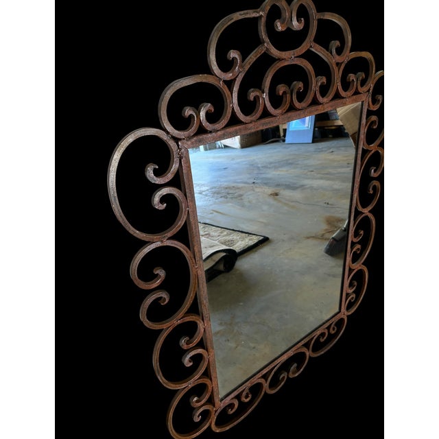 1970s Wrought Iron Mirror For Sale - Image 5 of 5