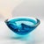 Shell Ashtray or Catch-all in Murano Glass. Blue and Sky-Blue submerged colors with bubbles. 1960s, Made in Italy....